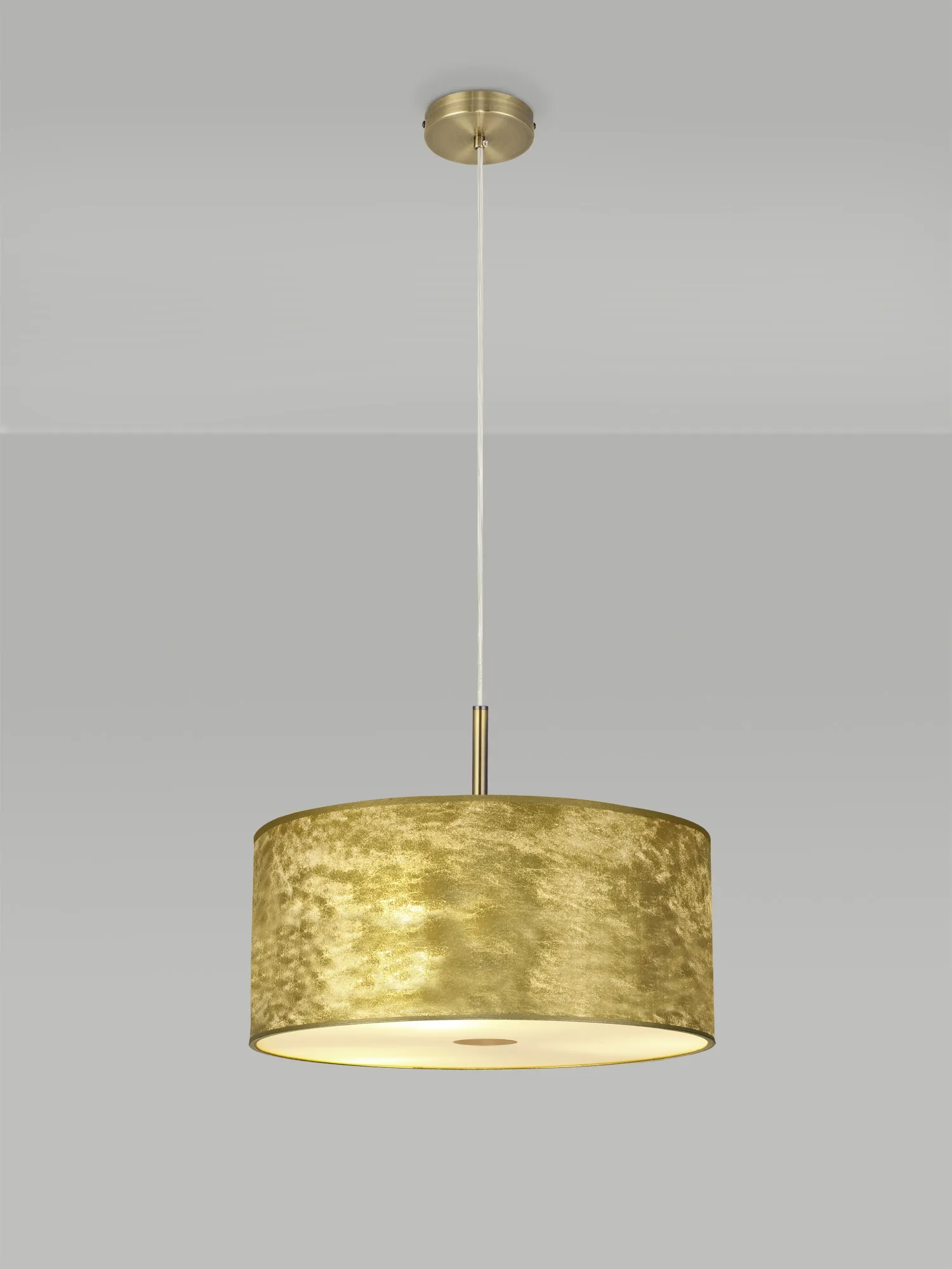 Baymont 40cm 3 Light Pendant Antique Brass, Gold Leaf, Frosted Diffuser DK0836  Deco Baymont AB GL